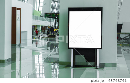 Blank billboard posters in the airport,Empty advertising billboard at aerodrome Blank billboard posters in the airport,Empty advertising billboard at aerodrome 63748741
