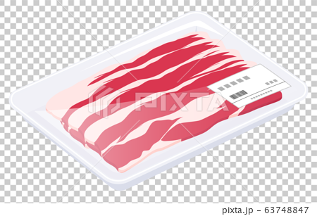 牛肉のイラスト バラ肉 トレーのイラスト素材