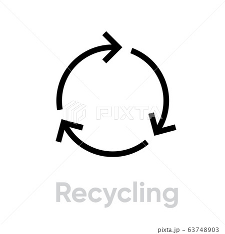 Recycling sign icon. Editable line vector. Recycling sign icon. Editable line vector. 63748903