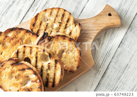 Slices of toasted bread 63749223