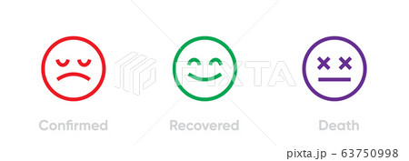 Set of Confirmed, Recovered and Death icons. Editable vector vector. Set of Confirmed, Recovered and Death icons. Editable vector vector. 63750998