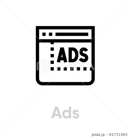 Ads blocking icon. Editable line vector. Ads blocking icon. Editable line vector. 63751065