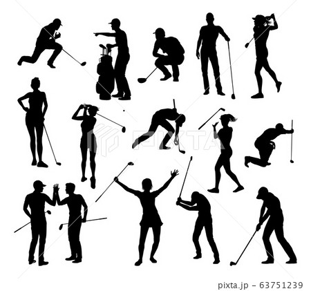 Golfer Golf Sports People Silhouette Set Golfer Golf Sports People Silhouette Set 63751239