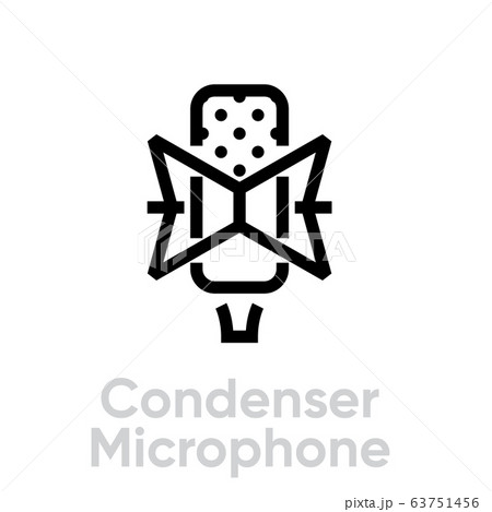 Condenser microphone icon. Editable line vector. Condenser microphone icon. Editable line vector. 63751456