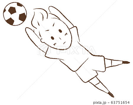 サッカーをする少年 ゴールキーパーのイラスト素材