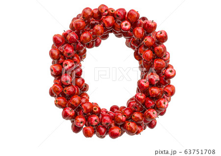 Letter O from red apples, 3D rendering 63751708