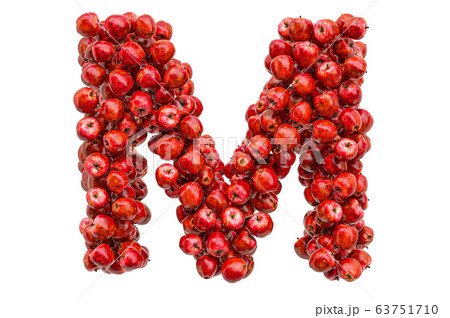 Letter M from red apples, 3D rendering 63751710