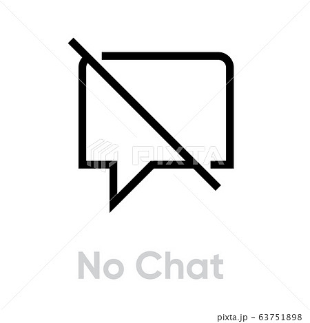No chat message icon. Editable line vector. No chat message icon. Editable line vector. 63751898