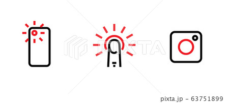 Set of three photo video icons. Editable line vector. Set of three photo video icons. Editable line vector. 63751899