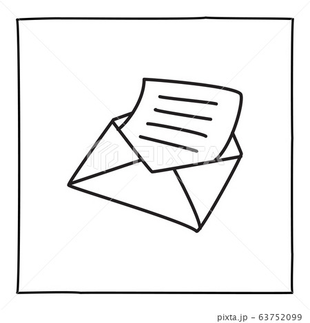 Doodle letter envelope icon or logo, hand drawn 63752099