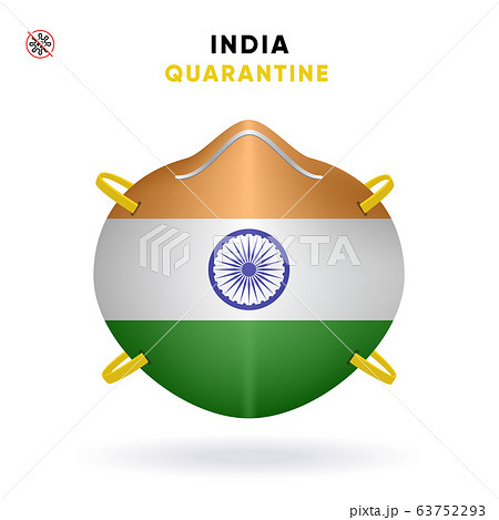 India Quarantine Mask with Flag. Medical Precaution Concept. Vector illustration Coronavirus isolated on white background. Template Danger of Coronavirus India Quarantine Mask with Flag. Medical Precaution Concept. Vector illustration Coronavirus isolated on white background. Template Danger of Coronavirus 63752293