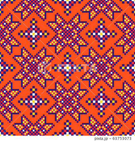 Abstract African ethnic seamless pattern, tribal background. Bright vector tribal texture with geometric shapes. Abstract African ethnic seamless pattern, tribal background. Bright vector tribal texture with geometric shapes. 63753073