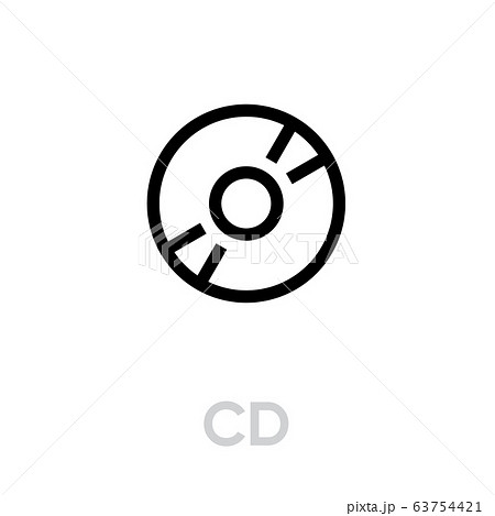 CD icon. Editable Vector Outline. 63754421