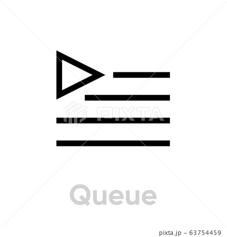Queue Music Player icon. Editable Vector Outline. 63754459
