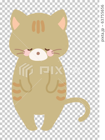 Illustration of a cat bowing 63755656