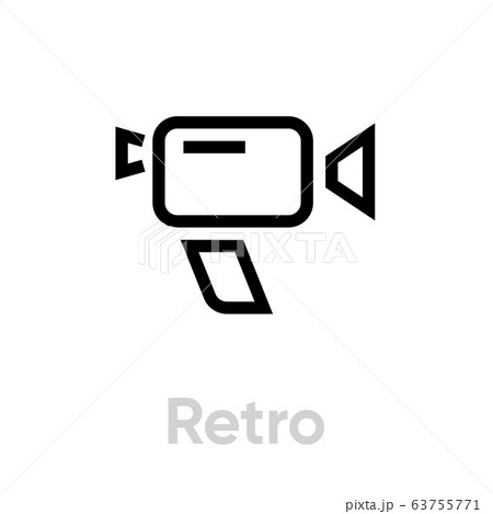 Photo and Video Retro Camera icon. Editable line vector 63755771