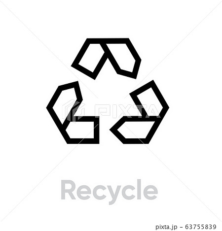 Recycle Sign vector icon. Editable line illustration Recycle Sign vector icon. Editable line illustration 63755839