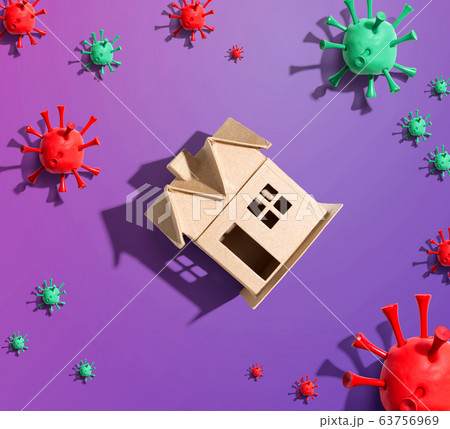 House with influenza and Coronavirus concept 63756969