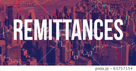 Remittances theme with New York City skyscrapers Remittances theme with New York City skyscrapers 63757154