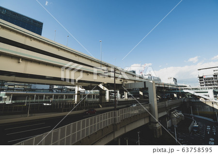 高速道路  首都高速金港ジャンクションと横浜駅前 2020.03　b-2 マット仕上げ 63758595