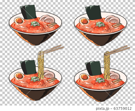 赤味噌ラーメンのイラスト素材