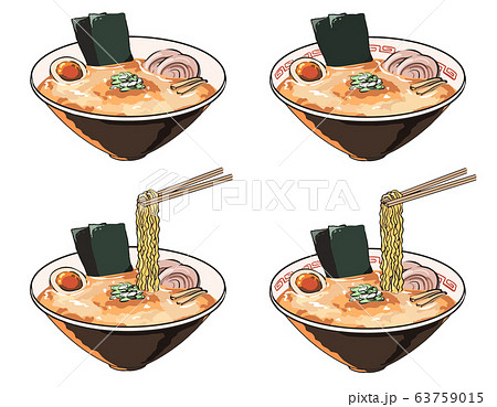 味噌ラーメンのイラスト素材