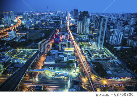 Bangkok street views by night in Thailand Bangkok street views by night in Thailand 63760800