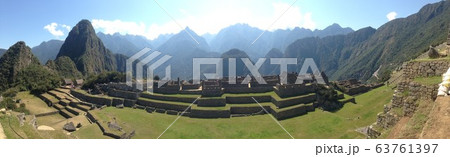 Machu Picchu Incan citadel in the Andes Mountains in Peru Machu Picchu Incan citadel in the Andes Mountains in Peru 63761397