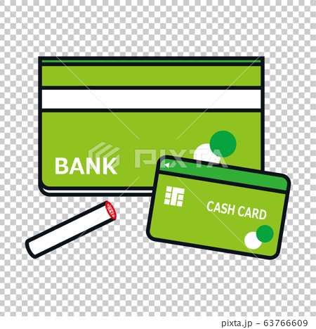 銀行の預金通帳とキャッシュカードイラストのイラスト素材
