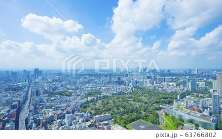 東京風景　ワイド 六本木から望む新宿　渋谷方面 2019年9月 63766802