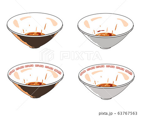 完食したラーメンの器 完食したラーメンの器 63767563