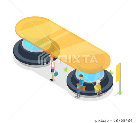 Transport passenger platform isometric 3D icon Transport passenger platform isometric 3D icon 63768434