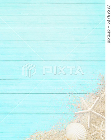 背景-ビーチ-海-夏-ウッドデッキ-テラス-ブルー 63769587