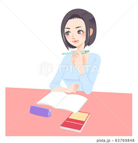 勉強をする女性 63769848