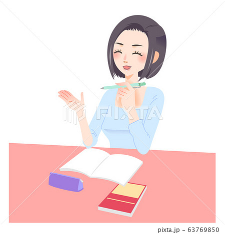 勉強をする女性_喜ぶ 63769850