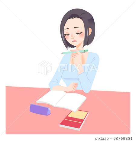 勉強をする女性_悩む 63769851