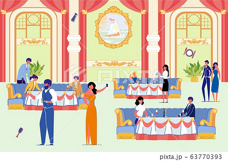 People in Luxury Restaurant with Elegant Interior People in Luxury Restaurant with Elegant Interior 63770393
