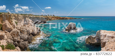 landscape with green sea and blue sky, Ayia Napa, landscape with green sea and blue sky, Ayia Napa, 63772622