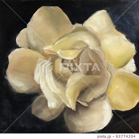 バラ 油絵 花のイラスト素材