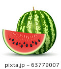 Ripe Watermelon with Red Section 63779007