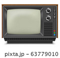 Retro TV-set Front View with Blank Screen 63779010