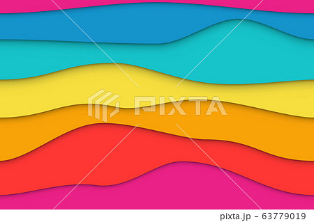 Seamless Colorful Wavy Paper Layers Background 63779019