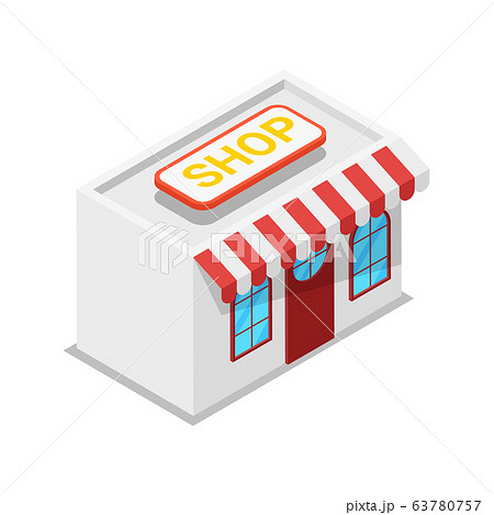 Shop building isometric 3D icon Shop building isometric 3D icon 63780757