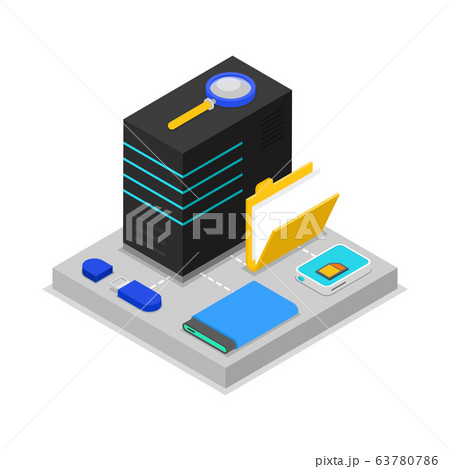 Data centre isometric 3D icon 63780786
