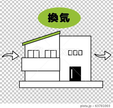 空気の流れを説明するイラストのイラスト素材