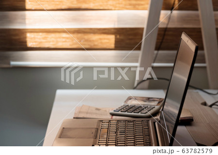 Black notebook. Coronavirus concept. Work from home concept 63782579
