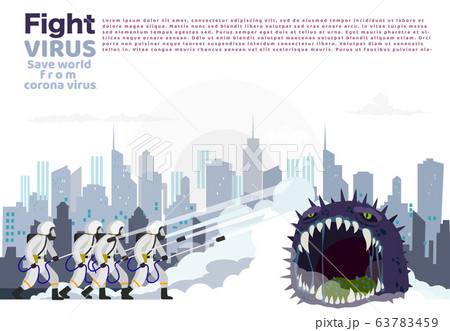 Vector illustration fight covid-19 corona virus. Vector illustration fight covid-19 corona virus. 63783459