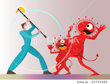 Vector illustration fight covid-19 corona virus. 63783489