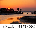一貴山川と川口橋の夕景 63784098