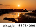 一貴山川と川口橋の夕景 63784099